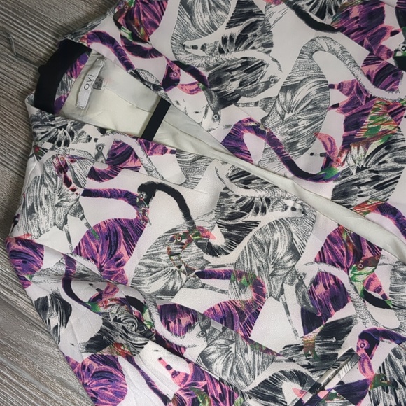 Ovi Abstract Bird Flamingo Print Blazer Small - Picture 2 of 4